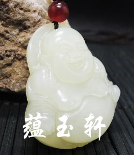 批发供应新疆和田玉白玉笑佛 弥勒佛吊坠 本店满1000元包邮